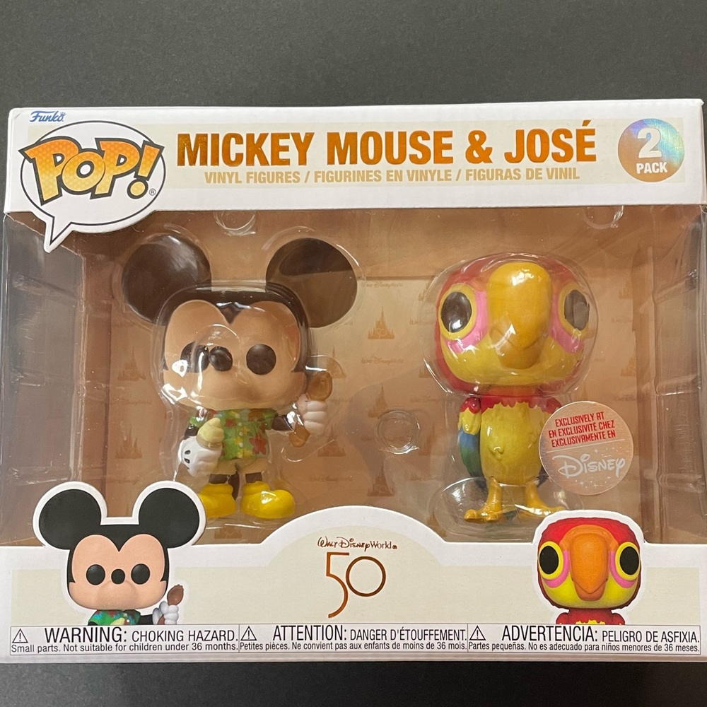 NIB FunkoPop Disney 2 pack Mickey & Jose. Tiki themed 50th Anniversary item. - Picture 1 of 4